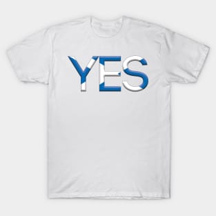 YES, 3D Pro Scottish Independence Saltire Flag Text Slogan T-Shirt